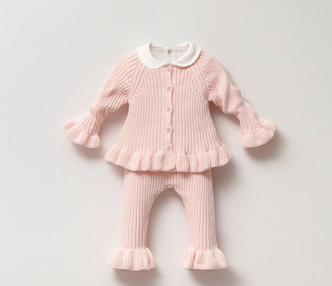 Nipper - Kız Bebek Triko 3lü Takım