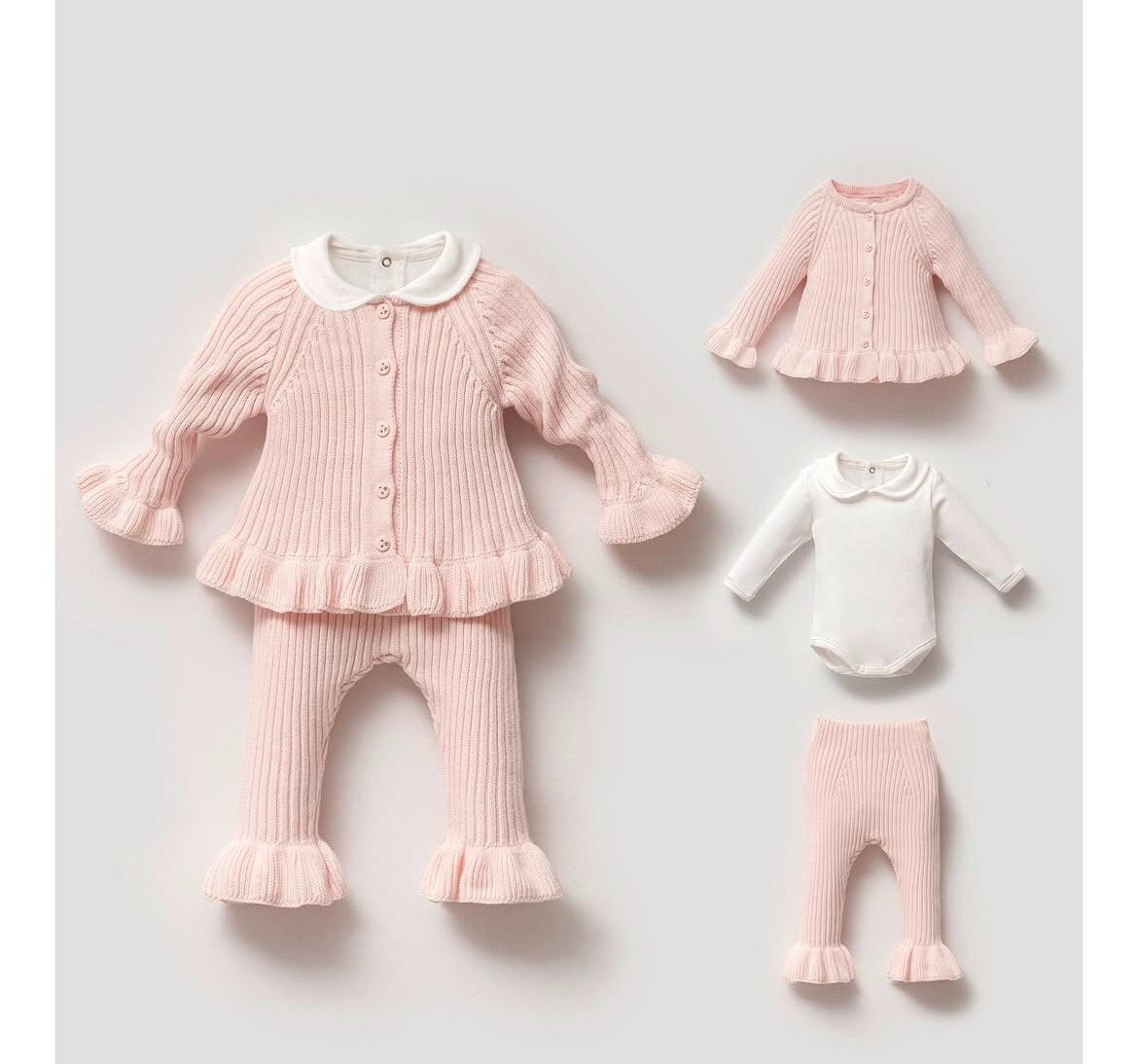 Nipper - Kız Bebek Triko 3lü Takım